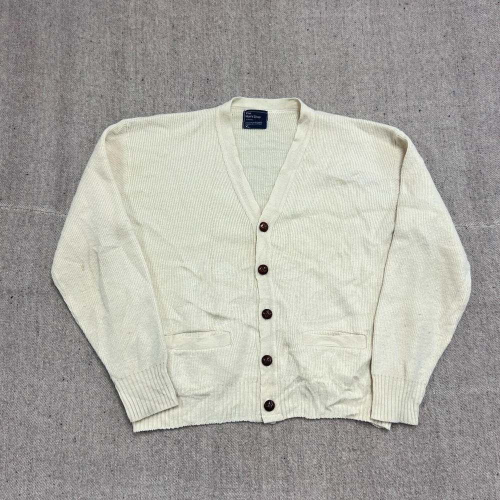 Vintage JC Penny Cardigan Mens XL‎ White 1970s